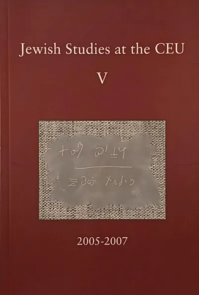 Vedd meg most Jewish Studies at the CEU V. - 2005-2007