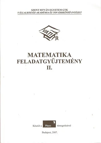 Matematika feladatgyűjtemény II. (Szent István Egyetem GTK) Népszerű