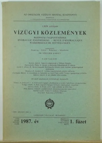 Olcsó Vízügyi közlemények 1. füzet - LXIX. évfolyam