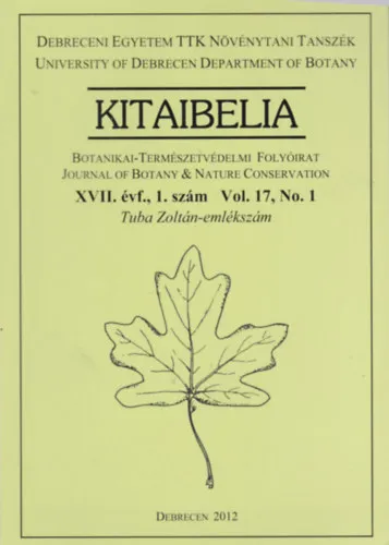 Kitaibelia - Botanikai-természetvédelmi folyóirat - XVII. évf. 1. szám Bestseller