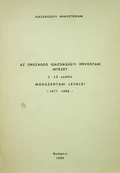 Az Országos Igazságügyi Orvostani Intézet 1-12. számú módszertani levelei - /1977-1986/ Árengedmény