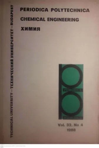 Periodica Polytechnica - Mechanical Engineering CHIMIJA - Vol. 32. No 4 - 1988 Kiárusítás