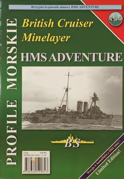 HMS Adventure - (angol-lengyel nyelvű) - British Cruiser Minelayer - Profile Morskie 134. Kiárusítás