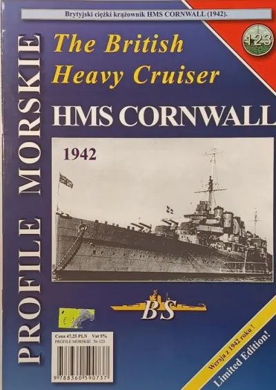 Prémium HMS Cornwall (1942) - (angol-lengyel nyelvű) - The British Heavy Cruiser - Profile Morskie 123.