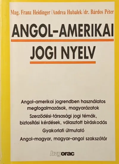 Szuper ajánlat Angol-amerikai jogi nyelv