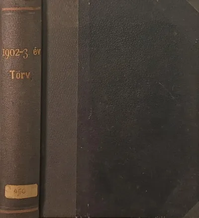 Korlátozott ajánlat Az 1902-03. évi törvények gyűjteménye