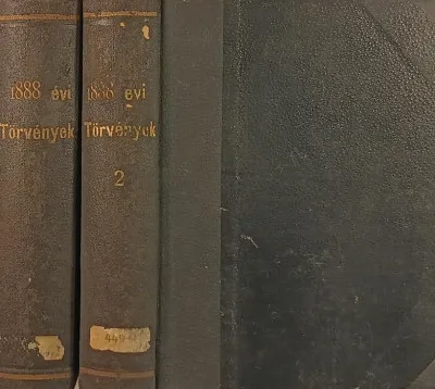 Rendeld meg most Az 1888-dik évi törvények gyűjteménye I-II.