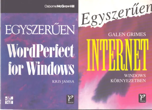 2 db Windows számítástechnikai kötet: Internet Window környezetben - Egyszerűen WordPerfect for Windows Kedvezményes ár