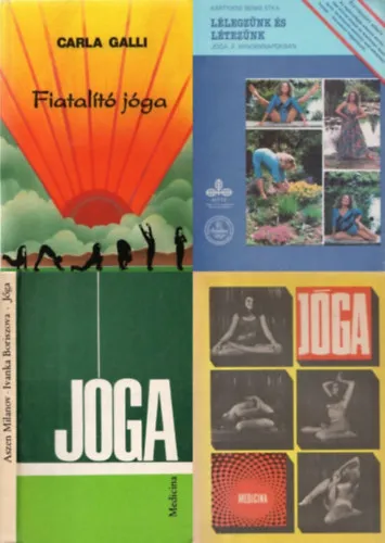 Expressz szállítás 4 db könyv jógáról: Jóga + Fiatalító jóga + Jóga (Hatha jóga) + Lélegzünk és létezünk - Jóga a mindennapokban