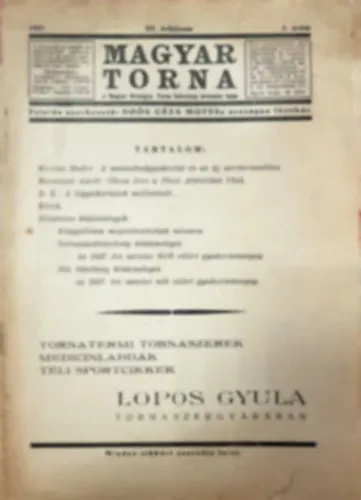 Magyar Torna III. évfolyam 1937. 1-12. egyben Korlátozott ajánlat