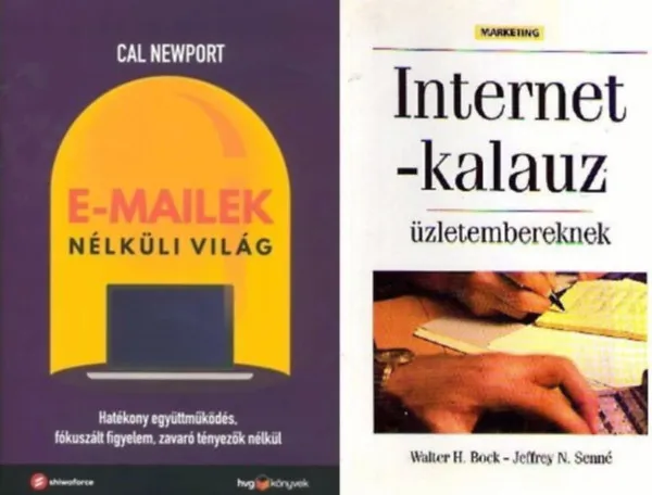 Bestseller 2 db könyv a digitális életbe való bevezetésre: E-mailek nélküli világ - Hatékony együttműködés, fókuszált figyelem zavaró tényezők nélkül +