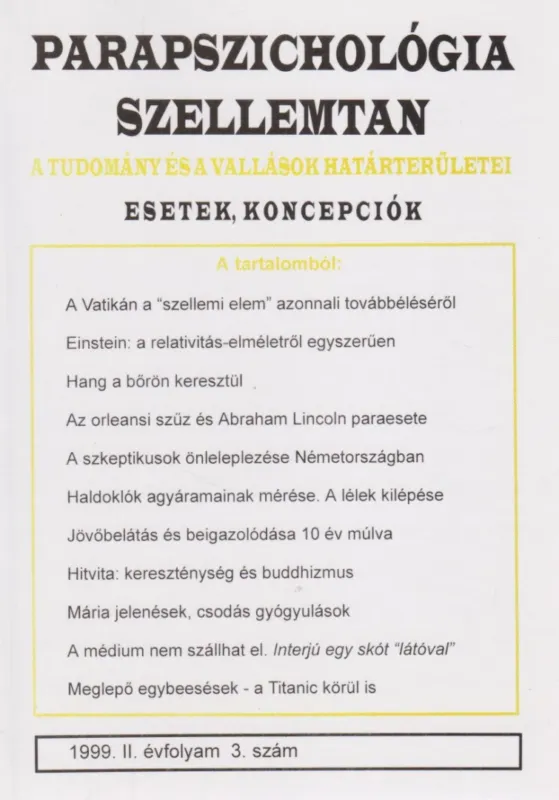 Szuper akció Parapszichológia-Szellemtan 1999/3