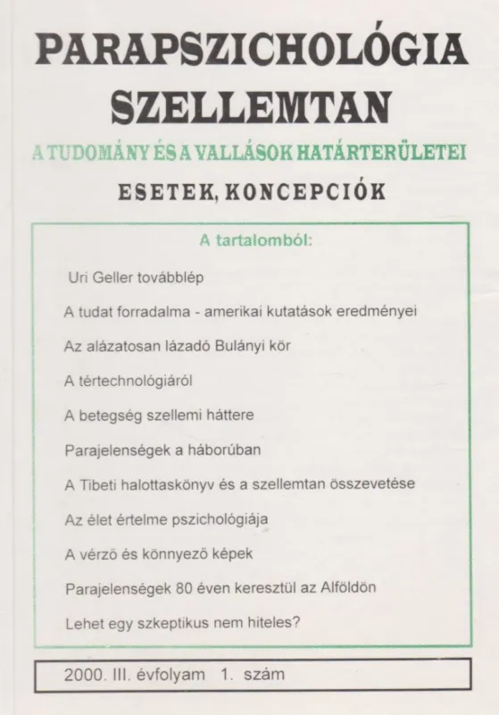 Végkiárusítás Parapszichológia-Szellemtan 2000/1