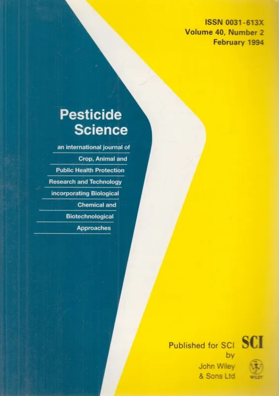 Pesticide Science Volume 40, Number 2 February 1994 Vásárlói kedvenc