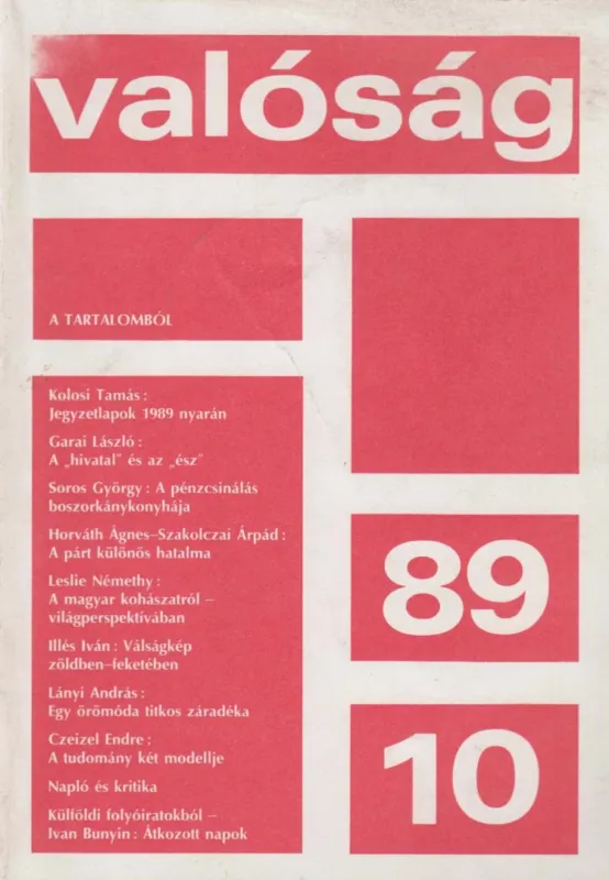 Rendeld meg most Valóság 1989/10.